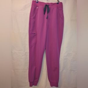 Figs Bright Fuchsia High Waisted Zamora Jogger
